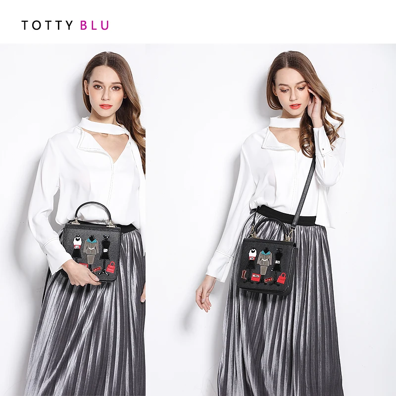 

Women Bags Genuine Leather Patchwork Embroidery Handbags Shoulder Bags Messenger Bag Totes Braccialini Brand Style Wardrobe