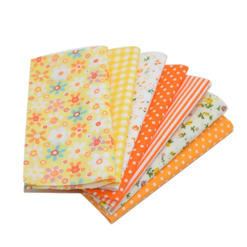 002 yellow 25 см x 25 см и 10 см x 10 см, комплект хлопковой ткани с принтом, ткань для шитья, для лоскутного шитья, рукоделия, материал ручной работы - Цвет: 002 yellow