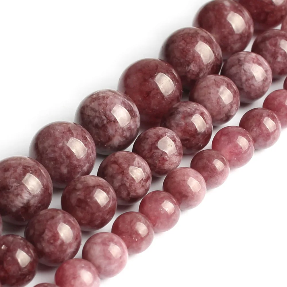 Бусины из натурального камня Lepidolite круглые бусины россыпью для изготовления