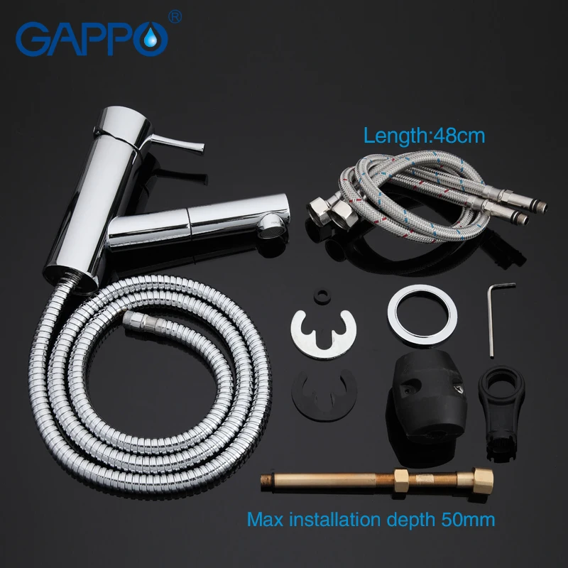

Gappo brass Basin sink faucet deck mounted water mixer easy pull out taps bathroom accessories