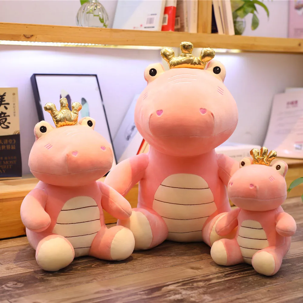 Игрушка динозавр милый мультяшный плюшевый с короной игрушки для детей подарок