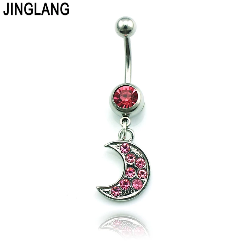 Модные кольца для пупка фотообои розовые украшения луна пупок|body piercing jewelry|piercing
