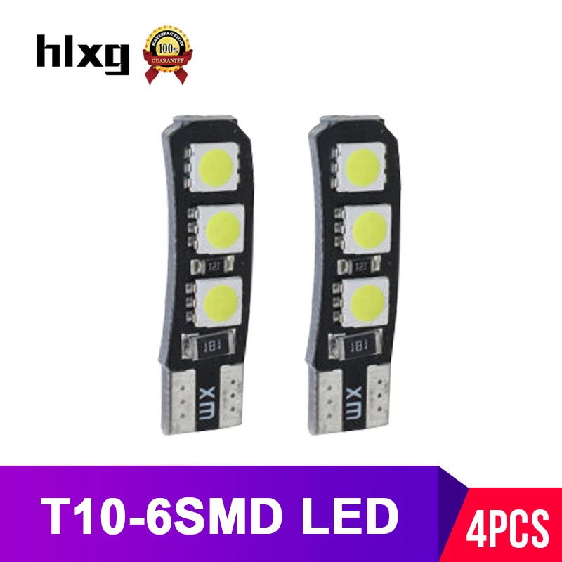Hlxg 4 шт. Led T10 W5W Автомобильные лампы освещение указатель поворота лампа для чтения