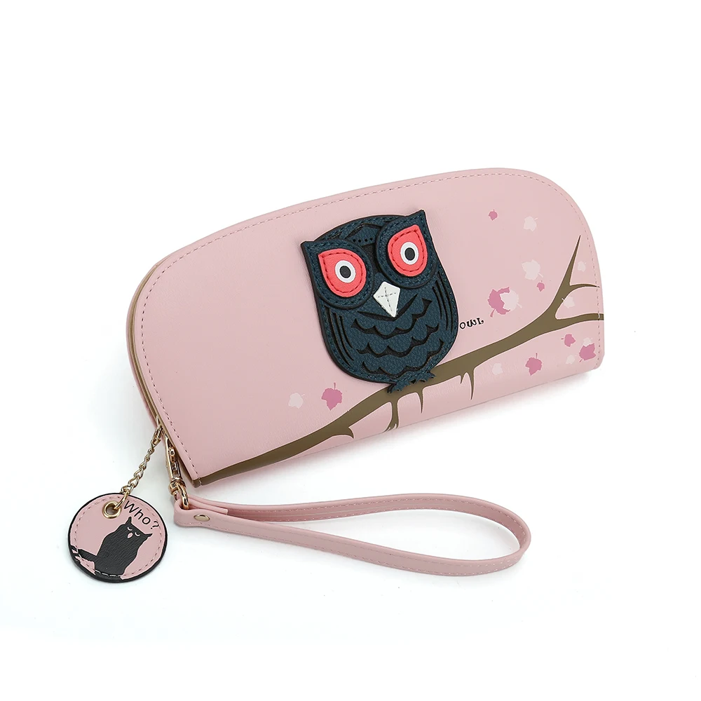 Женский кошелек с рисунком из мультфильма, женские кошельки с совой, роскошный бренд, известный дизайнер, новинка, модный кошелек для женщин, милый кошелек на молнии с аниме для девушек