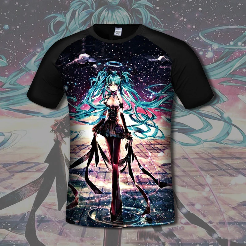 Vocaloid Hatsune Miku 3d Printing T-Shirt Anime Japanese Famous Animation Novelty Summer Adult Short Sleeve Tee Cosplay Costume |