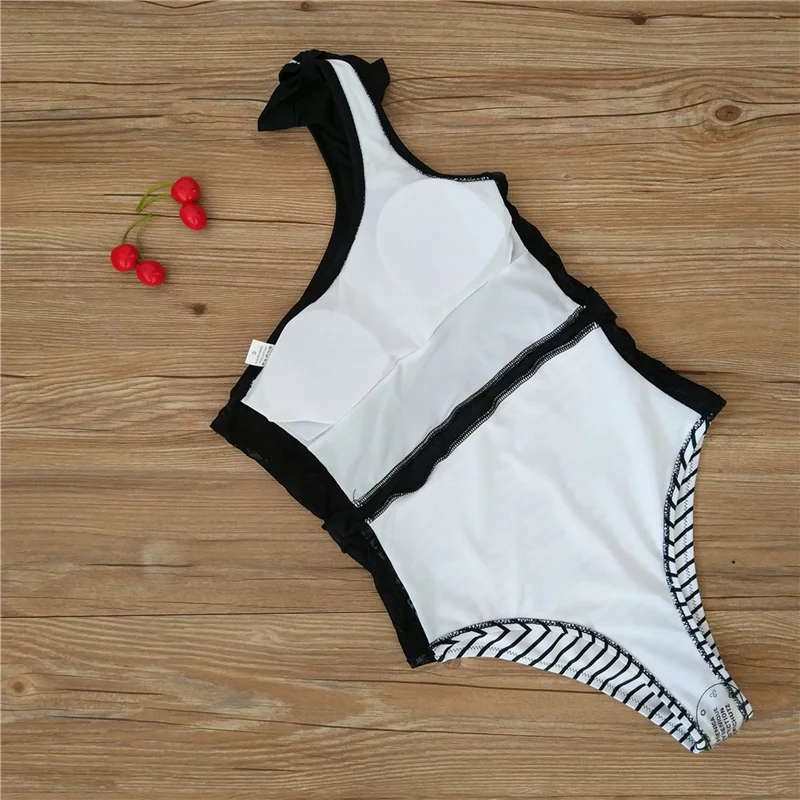 Сексуальный купальник на одно плечо Женский Цельный с высоким вырезом бикини в