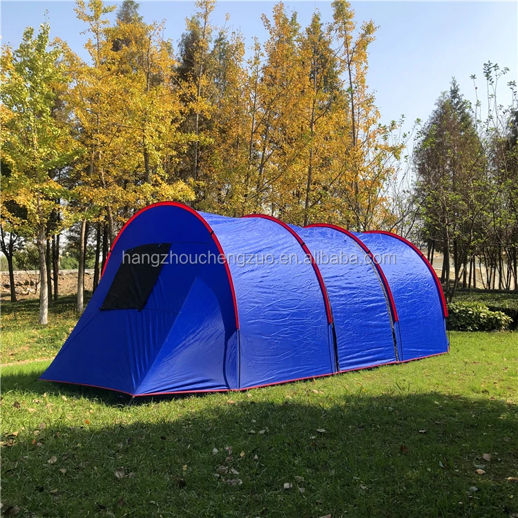 Горячая 8-10 человек купол туннельный тент, с 2 комнатной внутренней палаткой, земляные вентиляционные отверстия, сумка для переноски, открытый туннельный тент доступен в синем цвете