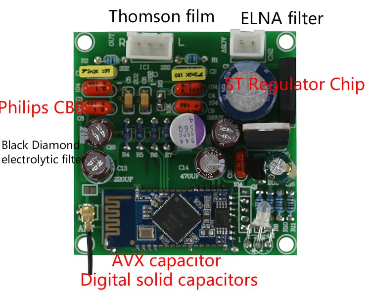 Высококачественный CSR A64215 APTX Bluetooth приемник аудио доска портативный PCM5102A декодер плата стерео чистая музыка функция 8-12 В