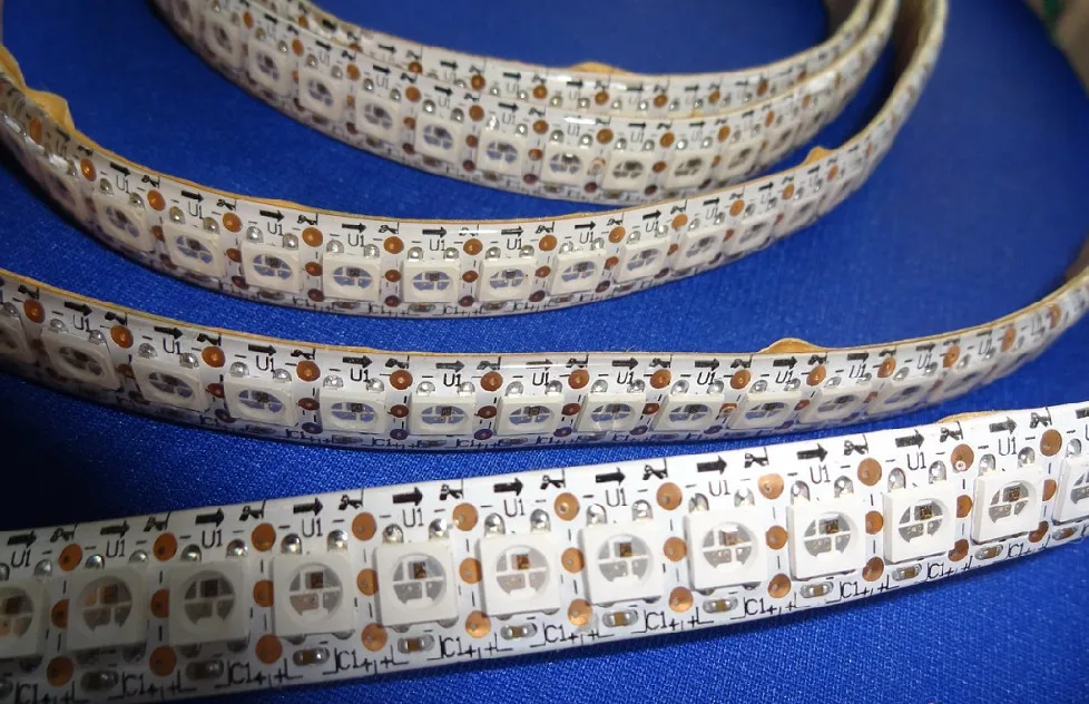 144 светодиода/м WS2812B (5050 rgb led со встроенным WS2811 IC) светодиодная Пиксельная полоса