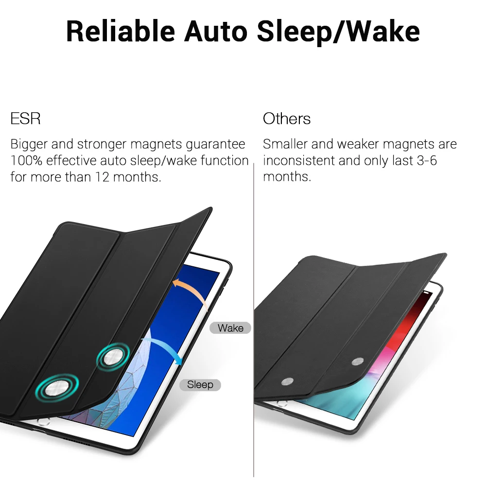 Тонкий умный чехол ESR для iPad Air 3 2019 гибкая задняя крышка из ТПУ с прорезиненным