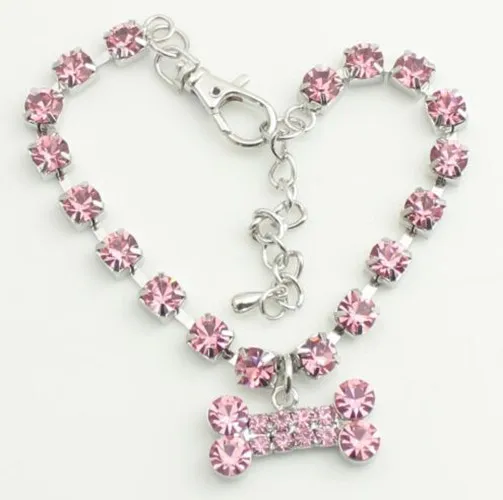 New 2015 Crystal Diamante Bone Rhinestone Pendant Pet Necklace Collar Dog | Дом и сад
