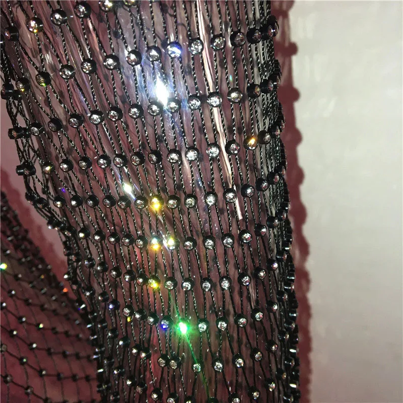 

Neon Shiny Diamonds Long Sleeve O Neck Hollow Out Plaid Mini Dresses Summer Sexy Women See Through Slim Dress Clubwear New Style