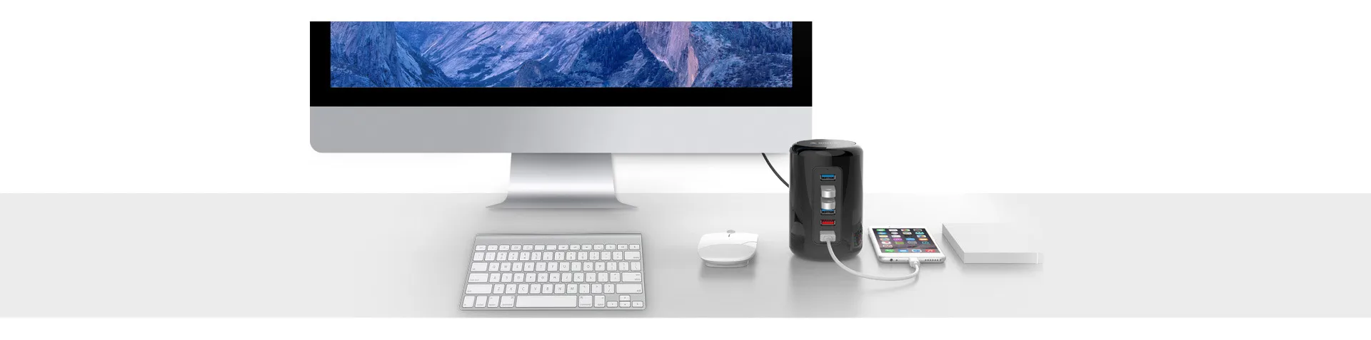 4 порта USB3.0 цилиндрический концентратор разветвитель с кабелем для передачи данных и 2 зарядными портами USB разветвитель несколько систем sup порт ed, RH4CS