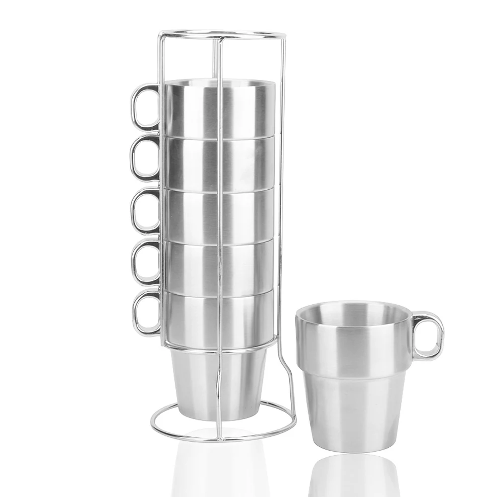 Пивные кофейные кружки 6 шт. двойная стенка чашка для напитков из нержавеющей