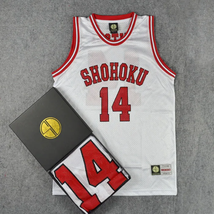 Белый Dunk Shohoku средней школы № 14 Мицуи Хисаси жилет для косплея баскетбольная майка Джерси - Цвет: Белый