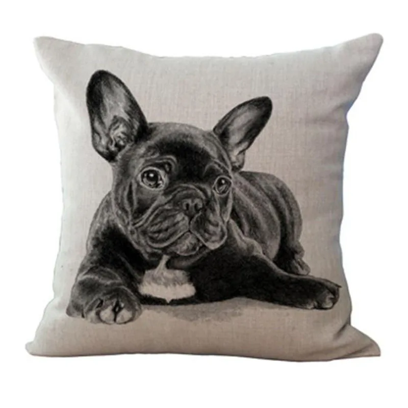 Наволочка из хлопка и льна оптовая продажа|cushion cover|cushion cover wholesalefrench bulldog dogs |