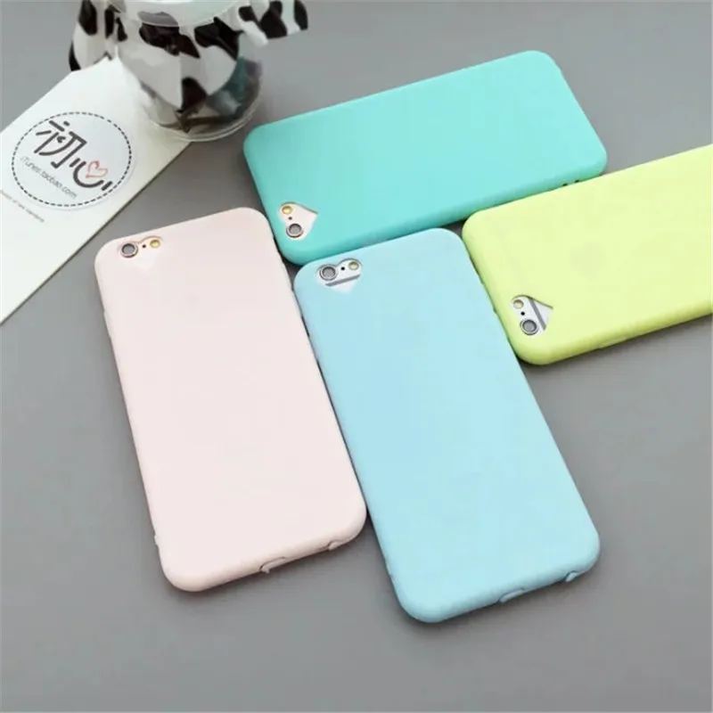 DS-LOVEHUI Soft Candy Color Matte TPU Phone Case for iPhone 6 6s 7 8 Silicon 5s SE Plus Full Cover |