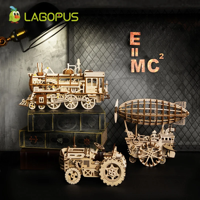 Lagopus креативная DIY лазерная резка 3D деревянная головоломка механическая модель