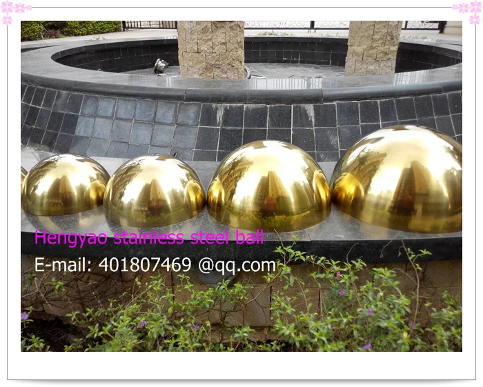 

250 mm diameter, 201 stainless steel gold hemisphere, hollow hemisphere, metope adornment,plating titanium