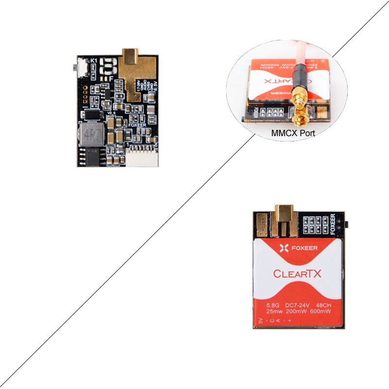 FOXEER ClearTX 5 8G 48CH 25/200/600 MW переключаемый передатчик с леденцом MMCX антенны/пагода PRO