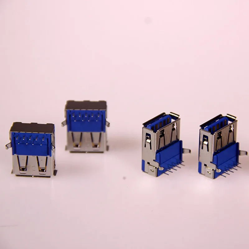 100 шт./лот USB3.0 AF 90 градусов разъем для монтажа на печатную плату A Тип гнездо правый