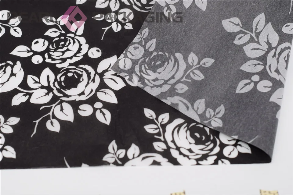 Black &amp White Traditional Chinese Painting Style Tissue Paper Gift Wrapping Flower Blossom Pattern 50x40 cm 500pcs/lot | Дом и сад