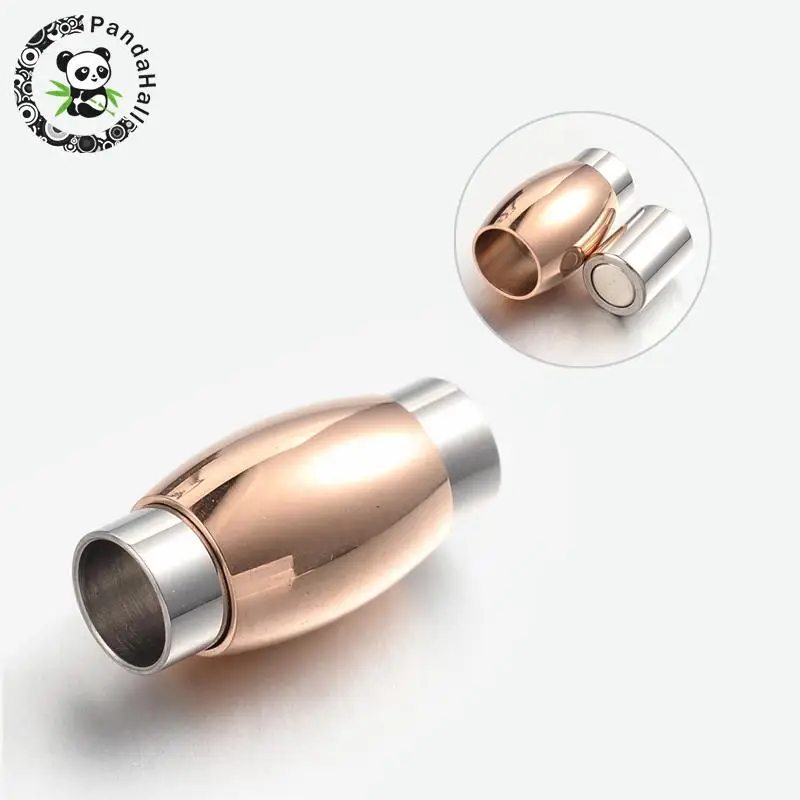 

10Sets 304 Stainless Steel Magnetic Clasps, Oval, Mixed Color, 20x10mm, Hole: 6mm