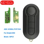 Дистанционный ключ KEYECU с 3 кнопками ASK 433 МГц PCF7946 для Fiat 500 Doblo Punto Florino 2007-2017 - D * elphi BSI