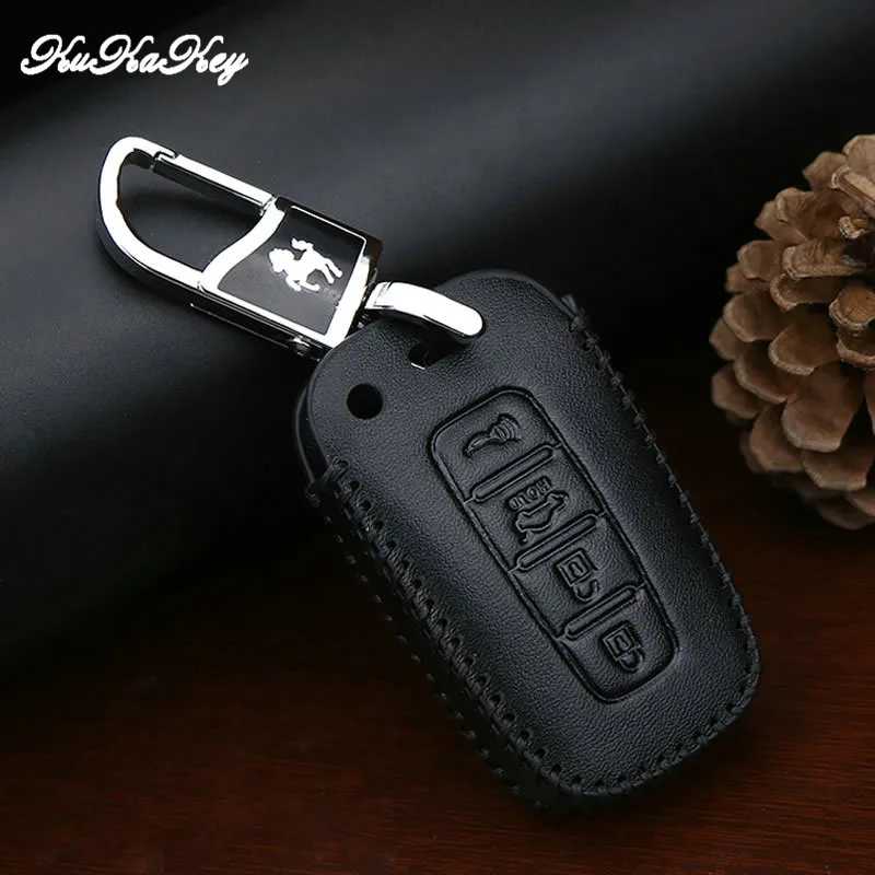 Kukakey кожаный чехол для автомобильных ключей Чехол держать брелок аксессуары hyundai
