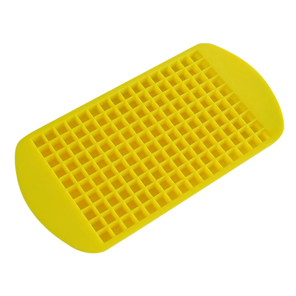 Yellow 160 Мини Силиконовые лотки для льда, гибкие формы для приготовления льда для виски, контейнеры для хранения для кухни, бара, вечерние, для напитков - Цвет: Yellow