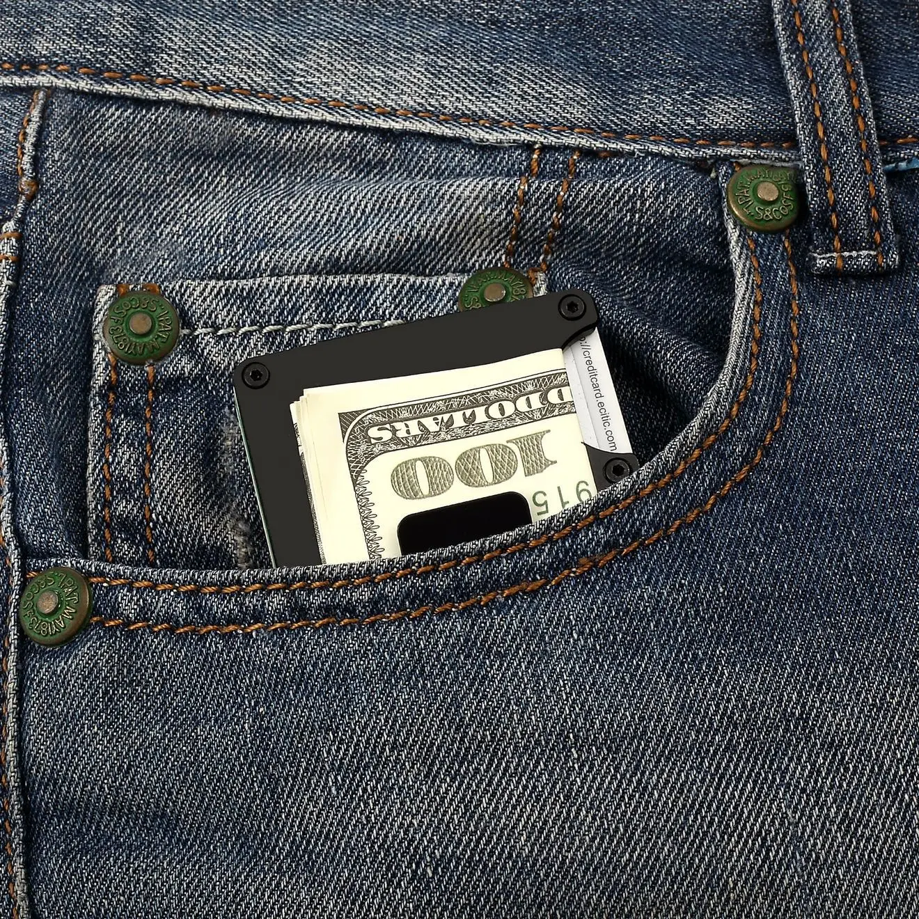 Металлический кошелек RFID антимагнитной карты пакет зажим для денег Органайзер