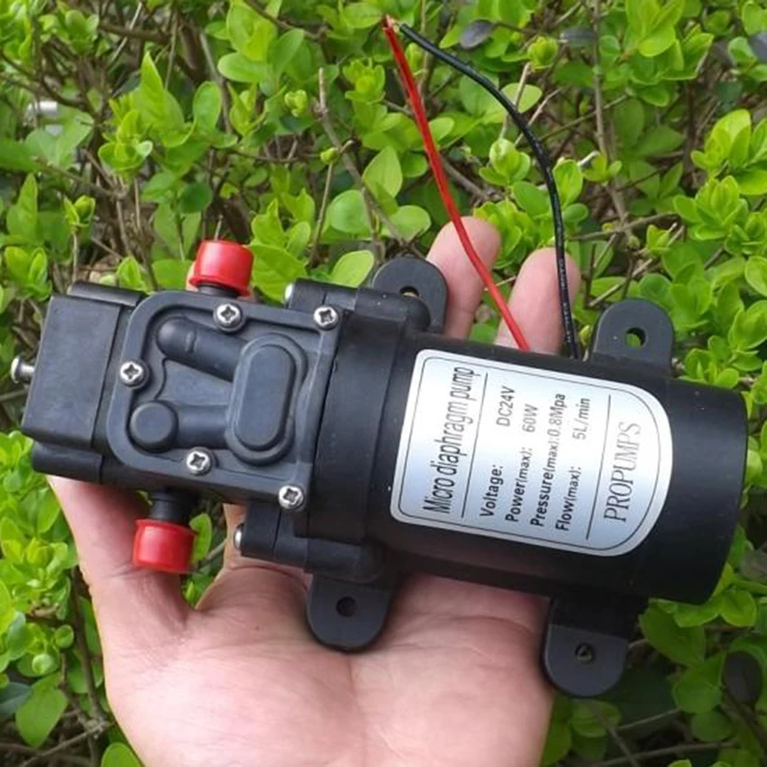 Diaphragm Pump DC 24V 60W motor 5L/Min 0.8Mpa Household Self-Priming High Pressure Water Pumps Booster Circulating | Обустройство