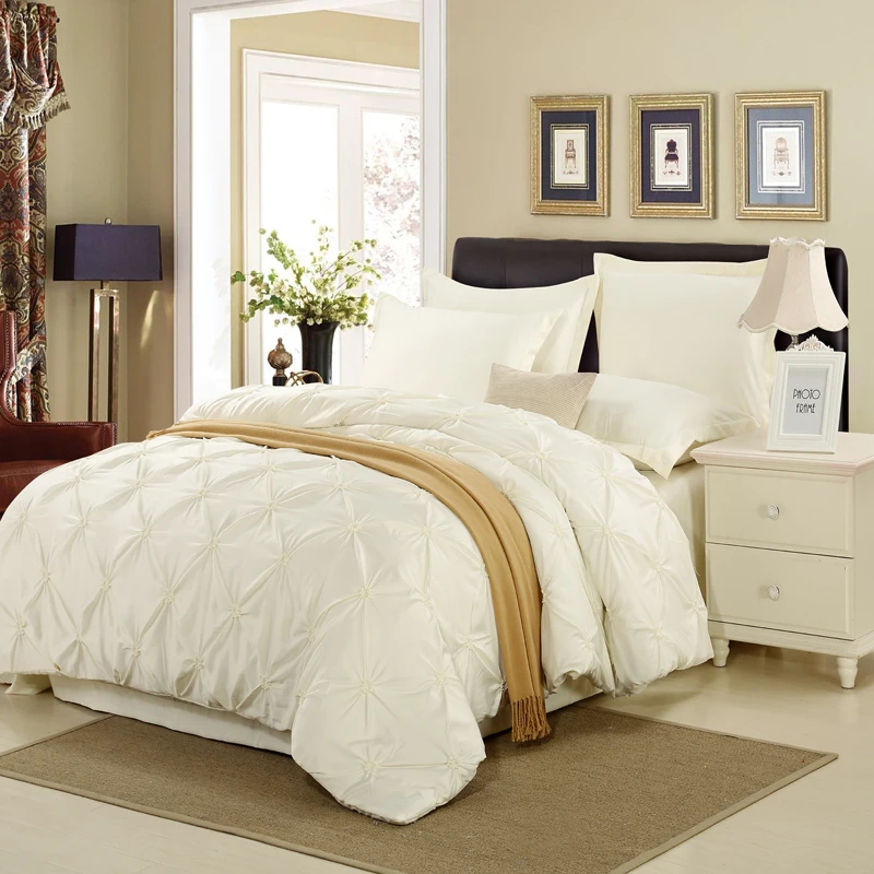 100% шелковое Роскошное однотонное постельное белье 4 шт. Королевский Комплект