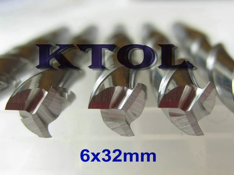 5 шт./компл. 1/4 'ƌ*32 мм Три спиральные флейты CNC инструменты для