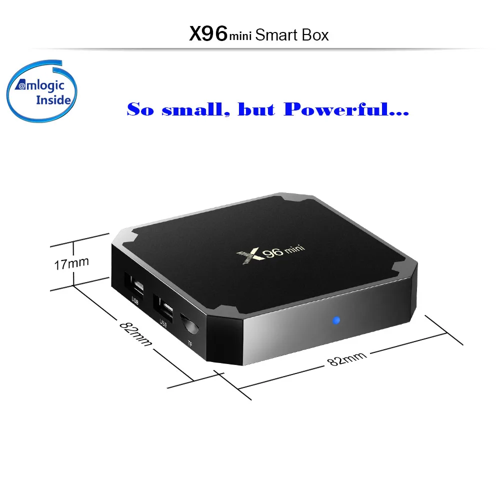 X96 Мини Смарт ТВ коробка Amlogic S905W четырехъядерный 2 ГБ + 16 Android 7 1 бокс Wifi HDMI 2.0A 4K