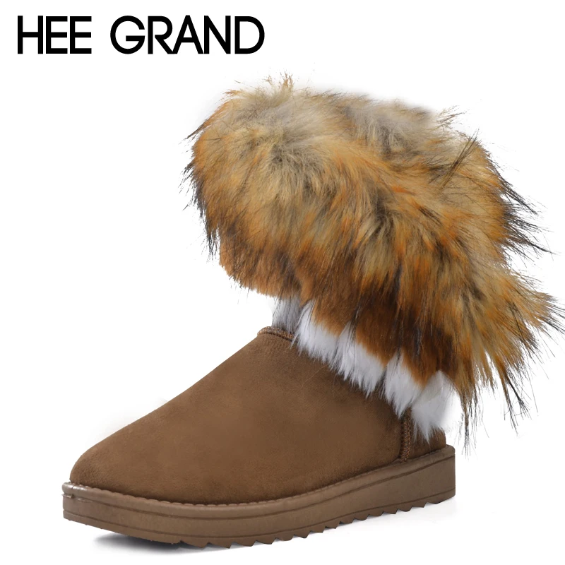 HEE GRAND/2016 г. Зимние теплые высокие зимние сапоги женская обувь из искусственного