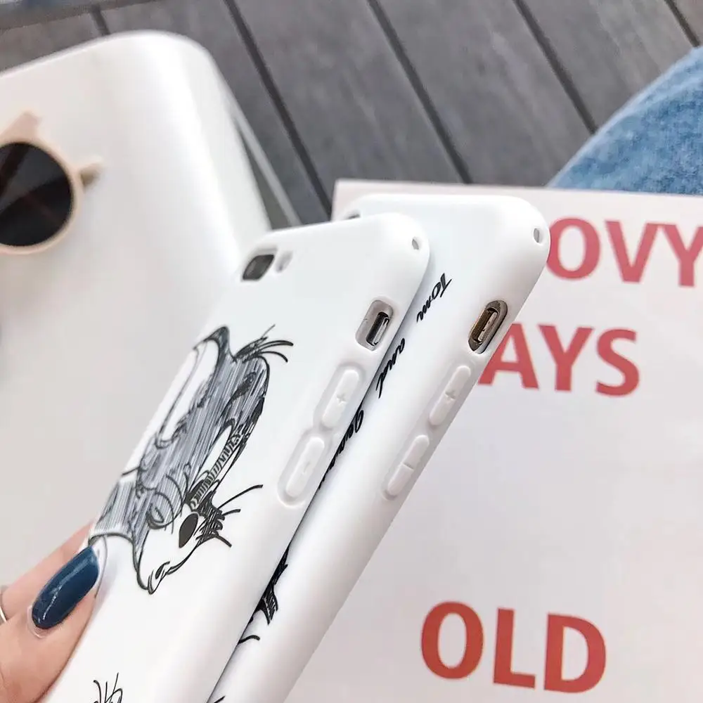 Чехол Marchcover с милым мультяшным Томом и Джерри для iPhone 11 pro XS MAX XR, мягкий ТПУ матовый чехол для iPhone 8, 7, 6, 6S plus, fundas