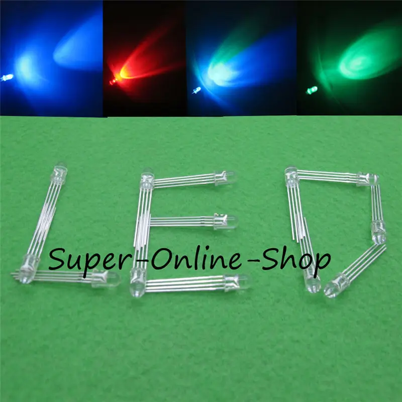 20 шт. светодисветодиодный 5 мм светодиоды и светодиод RGB общий катод 4 контакта