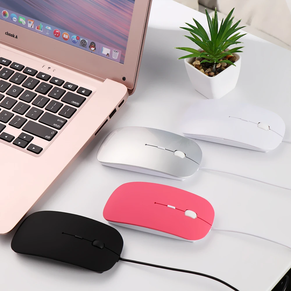 Ультратонкая Проводная usb-мышь 1600 DPI бесшумная кнопка для ноутбука ПК MacBook Air Pro |