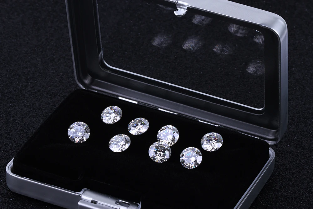 EF Цвет Moissanites производителя для детей от 3 до 10 мм белый круглый кольцо с алмазом