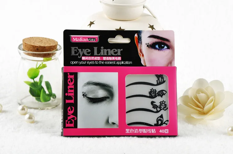 10 пакетов Сексуальная кошка наклейка для глаз Черный подводка и двойной ленты