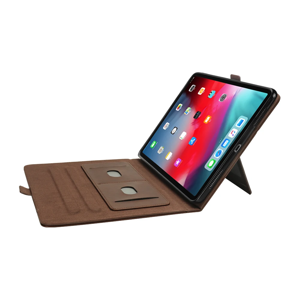Кожаный чехол-подставка с двойной опорой для Apple iPad Pro 11, бумажник для денег, отделение для карт, держатель для ручки, Автоматический Режим сна/пробуждения, умный чехол