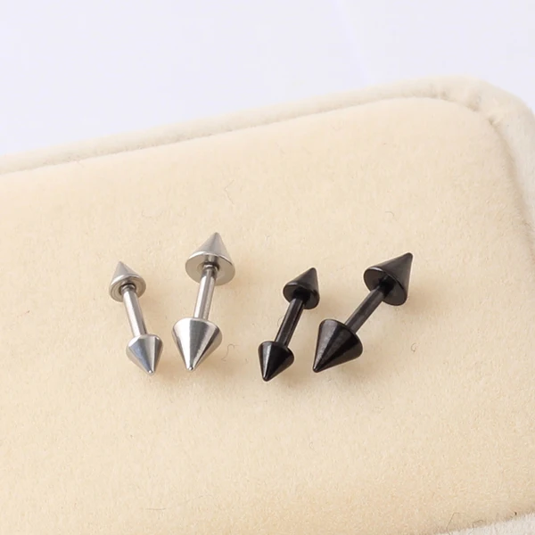 Серьги гвоздики унисекс заклепки из нержавеющей стали с шипами в стиле панк рок