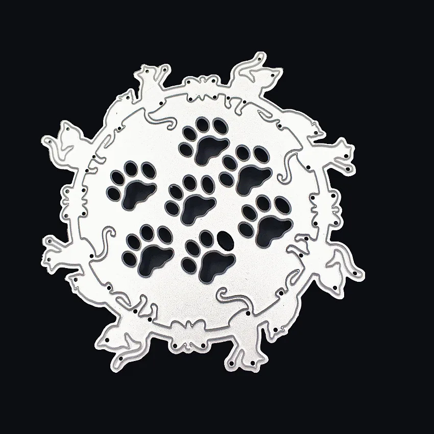 Металлический трафарет Craft Cat Paw Print из углеродной стали для тиснения Трафарет DIY