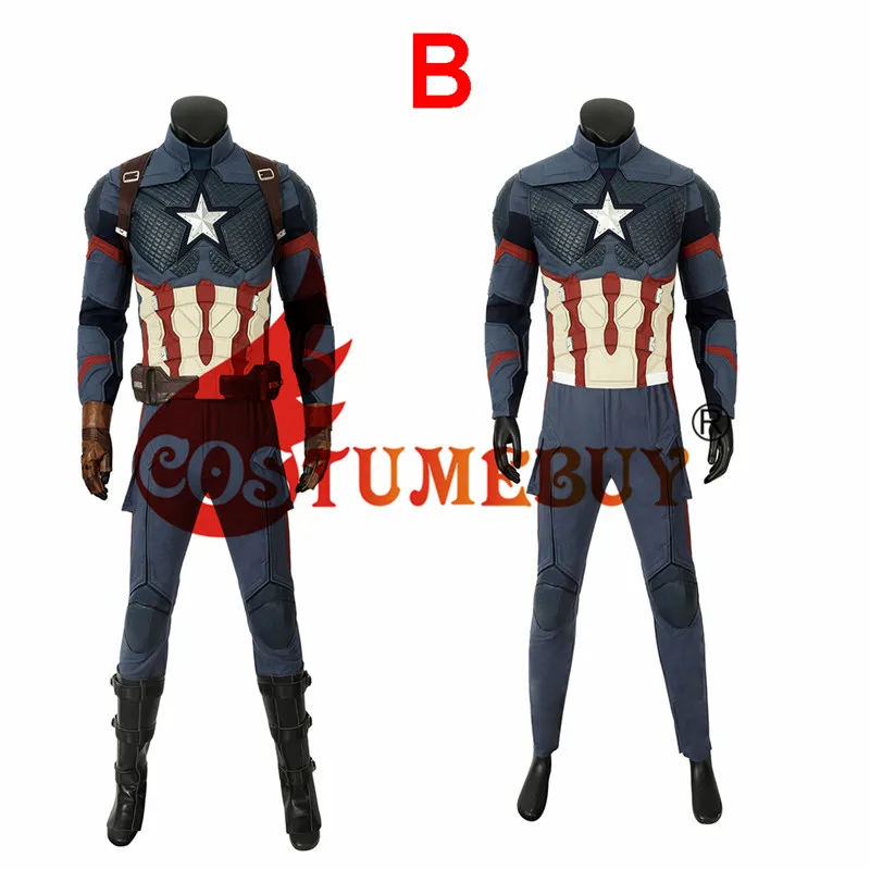 Costumebuy Мстители завершающей Капитан Америка Косплэй костюм наряд жилет Стива Роджерса супергероя, костюм с жилетом L920