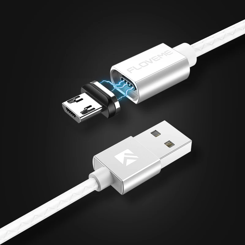 White Color Cable FLOVEME 3A магнитный usb зарядный микро кабель для Xiaomi huawei Micro USB кабель для быстрой зарядки для samsung Data Micro usb кабель магнитная зарядка зарядное устройство зарядка - Цвет: White Color Cable