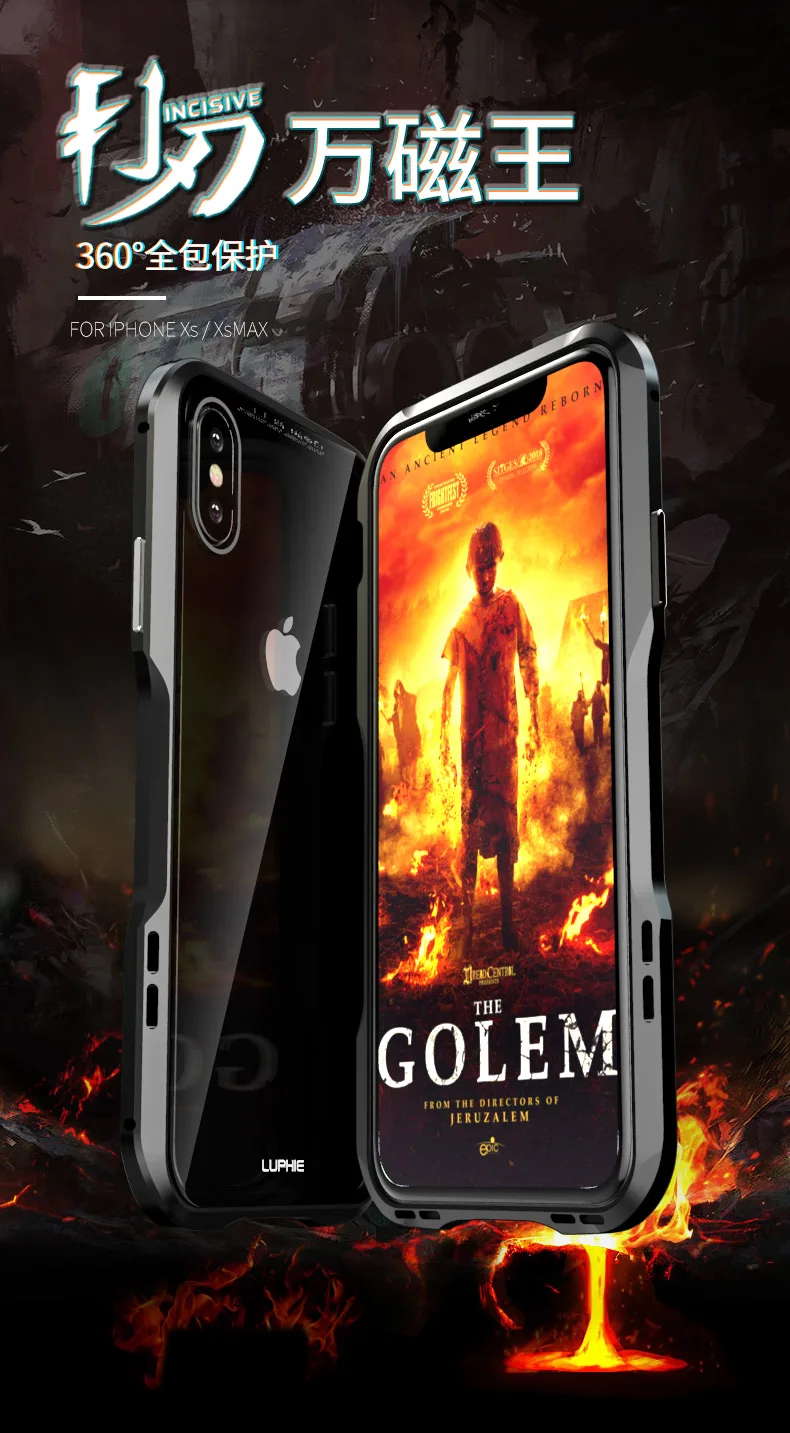 Роскошный Магнитный чехол для iPhone X XS Max XR 8 7 Plus магнитные Чехлы прозрачная стеклянная задняя крышка чехол для iPhone 7 8 Plus X Металлический бампер