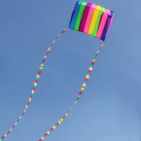 colorful eight hole parachute kite with10m tail single line kite durable well outdoor toy kite for fun gift for children adult