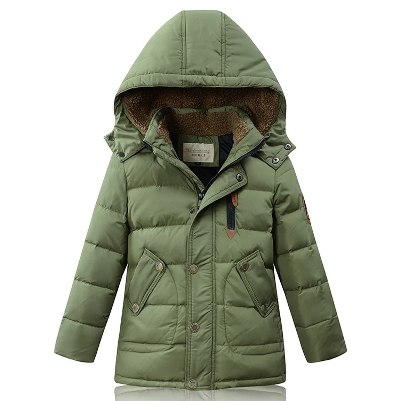 Новое поступление 2017 детское пальто на утином пуху парка для большого мальчика