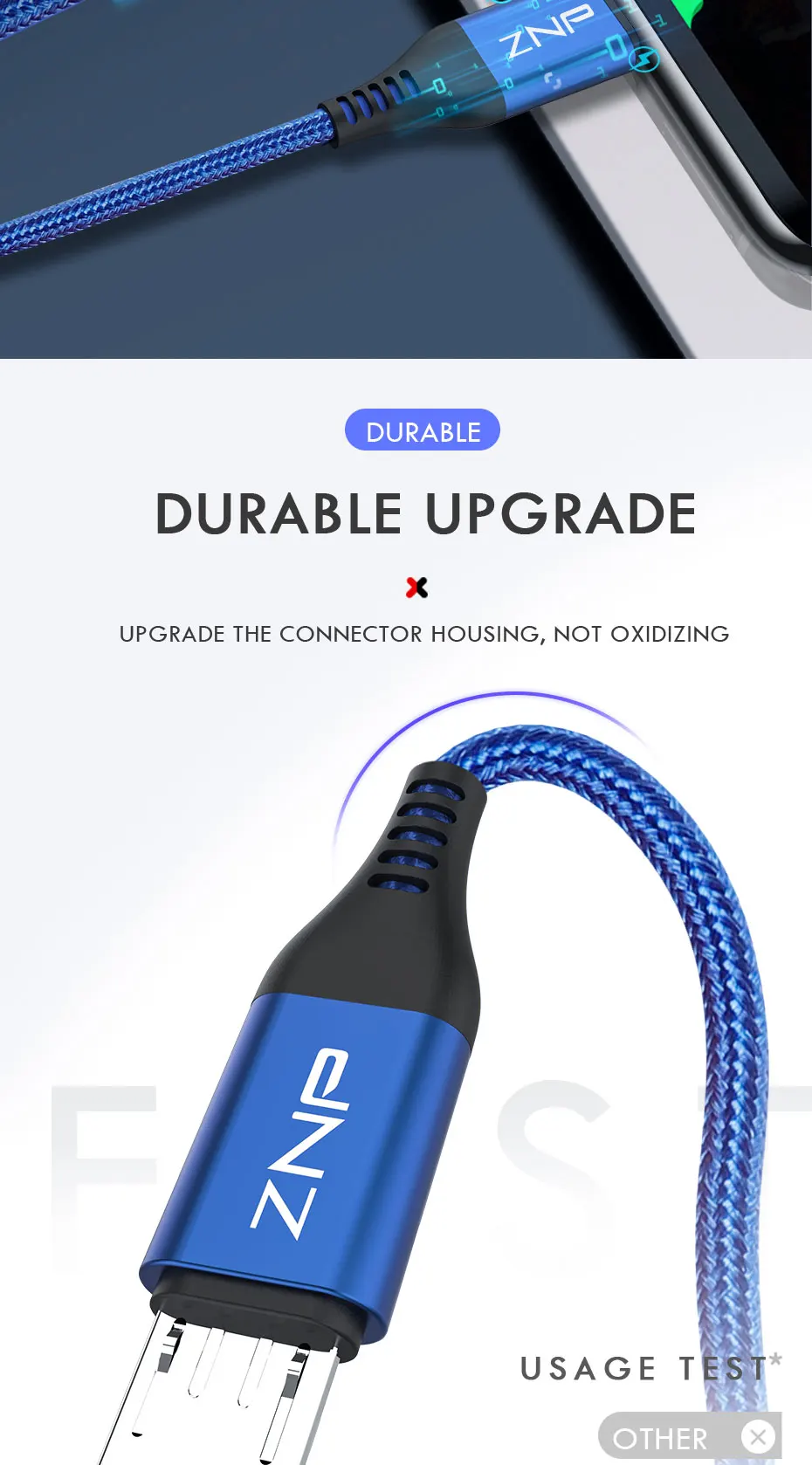 ZNP, 3 А, кабель Micro USB для быстрой зарядки для Redmi Note 5, 6, Pro, 4, шнур для зарядки и передачи данных для samsung, S7, Redmi, 7, Android, кабель Micro USB